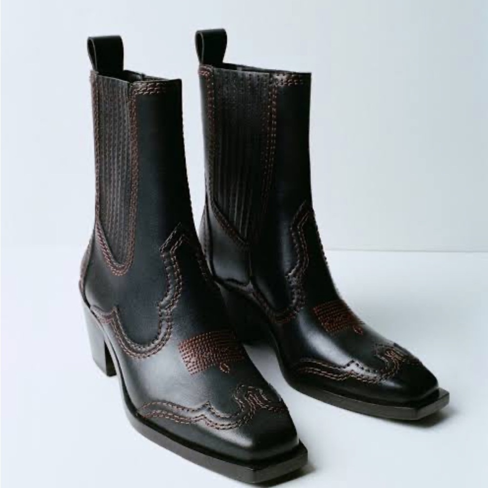 Loeffler Randall Agnes Leather Western Boot